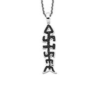 DUR Colgante de espina de pescado, arena de lava del mar Báltico, plata 925/- rodiada (P4438), Höhe: 33 mm, Breite: 7,8 mm, Plata esterlina, No es una piedra preciosa