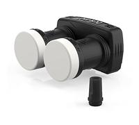 DUR-line 6° Monoblock Single LNB - Astra 19,2°E + Hotbird 13°E - 1 participante y 2 satélites (MB6-US) - Doble LNC con DiSEqC integrado - Full HD, 4K, 8K, 3D - Resistente a la intemperie + blindaje de