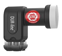 DUR-line +Ultra Quad LNB - 4 participantes Negro - con Filtro LTE [ Prueba Muy Buena *] 4 Veces, Digital con protección contra la Intemperie, Full HD, 4K