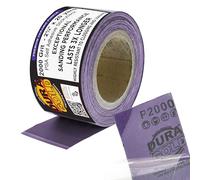 Dura-Gold Papel de lija de cerámica PSA de grano 2000, 2-3/4 pulgadas de ancho, rollo continuo de 20 yardas, parte trasera adhesiva autoadhesiva para lijadoras de tablero largo de lima de aire de auto
