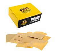 Dura-Gold - Premium - 320 grano de oro - 1/4 gancho de hoja & Loop papel de lija de 14 x 11,4 cm - para automoción y arena de palma de trabajo - Caja de 25