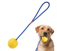 Dura - Juguete de bola de espuma para perros - Juguetes de cuerda para perros | Pelota en una cuerda para entrenamiento | Tirador de bola tachonado para todos los perros | Bola hueca en cuerda para