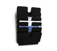 Durable 1700014061 Juego de dispensadores de folletos (Flexiplus 6 landscape, A4) 1 juego, negro