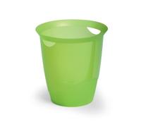 Durable 1701710017 Papelera TREND, con asas, 16 l, verde claro transparente, Traslúcido