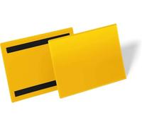 Durable 174304 Bolsa de identificación magnética A5 transversal, paquete de 50, amarillo