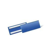 Durable 179407 Bolsa de etiquetas autoadhesivas, para etiquetas 1/2 A5 apaisadas (210 x 74 mm), paquete de 50, azul oscuro