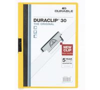 DURACLIP 30 A4 Clip Folder | Holds Up-to 30 Sheets of A4 Paper | Robust Metal Sprung Clip | Yellow Coloured Files