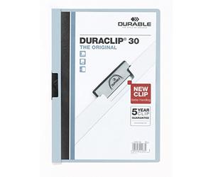Durable 220006 Carpeta Duraclip dossier pinza lateral (para 1-30 hojas A4), 25 piezas, azul