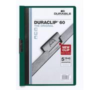 Durable 2209/02 Duraclip - Carpeta con portada transparente y lomo y contraportada de color (tamaño A4, capacidad 6 mm), color verde