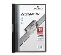 Durable 220901 Carpeta con clip Duraclip Original 60 (para 1-60 hojas de A4), 25 piezas, negro