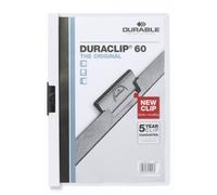 Durable 220902 Carpeta con clip Duraclip Original 60 (para 1-60 hojas A4), 25 piezas, blanco