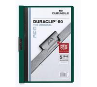 Durable 220932 Carpeta con pinzas Duraclip Original 60 (para 1 a 60 hojas A4), 25 piezas, gasolina/verde oscuro
