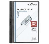 Durable 222701 Duraclip (original 30, lámina dura, hasta 30 hojas A4) 5 piezas, negro