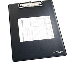 Durable 235001 Pinza de bloque A4, negro, paquete de 5