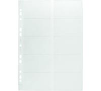 Durable 238919 Fundas de tarjetas de visita A4, para carpetas y archivadores de anillas, 10 piezas, transparente