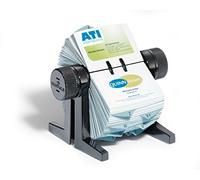 Durable 244701 Índice de tarjetas rotativas Visifix cubo, con 150 fundas para tarjetas de visita, negro
