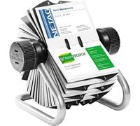 Durable 248123 Carpeta rodante Visifix, para 400 tarjetas de visita, índice A-Z, plata metálica