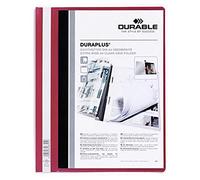 DURABLE Carpeta fástener 257903, cubierta transparente, tapa Duraplus roja, A4, paquete de 25