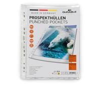 Durable 267619 Fundas multitaladro PREMIUM A4 crystal clear pp bolsa de 100 (DIN A4 Premium extra fuerte, 0.08mm) 100 unidades, cristalinas