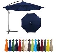Durable 3.5m Garden Parasol Canopy UPF 50+ UV Protection Replacement Umbrella Cover for 6/8 Ribs Grey Outdoor Shade Accessories Ideal for Sun Protection