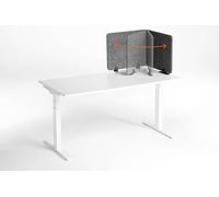 Durable 313458 Effect 120 - Separador de Mesa para protección acústica, Patas + Pinzas, 60% Reciclado, Fieltro Pet, Plegable, Color Gris Antracita