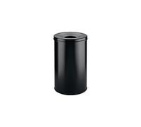 DURABLE Papelera metálica 330701 – redonda 60 litros con cenicero – negra