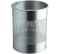 DURABLE 331023 - Contenedor de basura, 15 l, redondo, metal, plateado