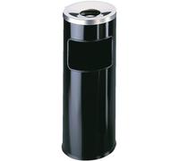 Durable 332001 Papelera de metal 18.5L cuadrada con perforaciones 30 mm, negro