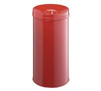 Durable 332703 Papelera metálica con cenicero redonda de 60 litros, rojo