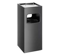 Durable 333101 Papelera metálica de 17 litros con cenicero integrado de 2 litros, negro