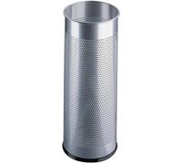 Durable 335023 Paragüero de metal, 28,5 litros, plata | Paragüero redondo para la entrada, diseño de agujeros decorativos, dimensiones 620 x 260 mm