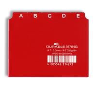 Durable 367003 Registro de control A - Z (A7 transversal) 1 pieza roja Rojo DIN