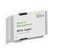 Durable 480123 Identificador de puerta (Identificador de información, 149 x 105,5 mm) de plata metálica