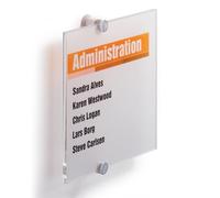 Durable 482419 Identificador para puertas CRYSTAL SIGN® 210x210 mm, con incrustación de papel de aluminio imprimible, transparente