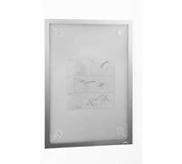 Durable 484423 Info Frame Duraframe Papel de pared (A3, con cierre magnético, incluye tiras adhesivas para superficies sensibles, removible sin residuos) 1 pieza, plata