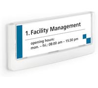 Durable 486002 Identificador para puertas CLICK SIGN A4 149x52,5 mm, para pegar o atornillar, blanco