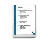 Durable 486702 Identificador para puertas CLICK SIGN A4 vertical, 210 x 297 mm para pegar o atornillar, blanca