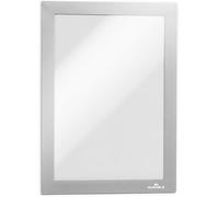 DURABLE Marco informativo Duraframe 487123 A5 autoadhesivo con cierre magnético, 2 unidades, plata