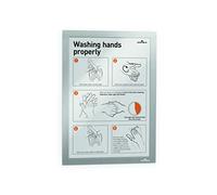 Durable 488223 Marco informativo Duraframe (A4, autoadhesivo con cierre magnético) 10 unidades, plata