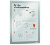 Durable 489923 Marco informativo Duraframe (A4, autoadhesivo con cierre magnético) 1 unidad, plata