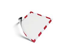 Durable 4945132 Marco informativo Duraframe Seguridad magnética (A4, marco magnético para superficies metálicas) 5 piezas, rojo/blanco