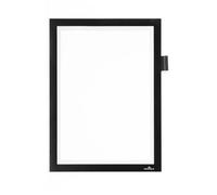 Durable 499301 Marco informativo DURAFRAME NOTE A4 autoadhesivo con portabolígrafo para escribir directamente en la hoja, negro