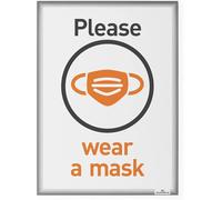 Durable 501457 Funda A4 de adhesión estática (sin adhesivo), resistente a rayos UV para superficies de vidrio como vitrinas y escaparates, 5 unidades