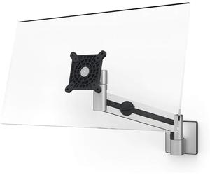 Durable 509023 Soporte de monitor con brazo para 1 pantalla, montaje en pared, brazo flexible y giratorio de 360°, para pantallas VESA de 21-27", plata