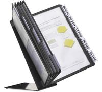 Durable 557001 Sistema de paneles de visualización de escritorio (Vario Table 10, con 10 paneles de visualización A4) negro