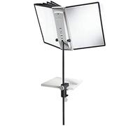 Durable 581800 Soporte de mesa Sherpa con 10 paneles de visión A4, soporte con abrazadera de mesa, negro