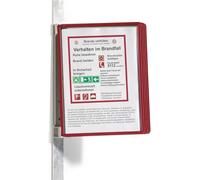 Durable 591403 Soporte de pared para paneles de visualización (Vario Magnet Wall 5, con 5 paneles de visualización A4) rojo