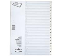 Durable 615002 Registro A-Z, DIN A4 retrato, 20 partes, blanco