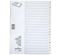 Durable 615002 Registro A-Z, DIN A4 retrato, 20 partes, blanco A-Z, retrato A4