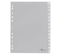 Durable 644210 Índice de plástico (con pestañas en blanco, retrato A4) 15 partes, gris
